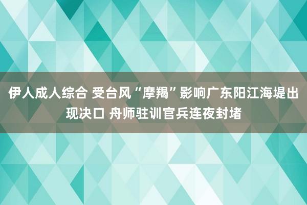 伊人成人综合 受台风“摩羯”影响广东阳江海堤出现决口 舟师驻训官兵连夜封堵