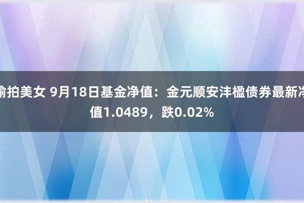 偷拍美女 9月18日基金净值：金元顺安沣楹债券最新净值1.0489，跌0.02%