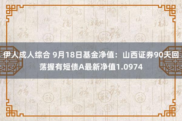 伊人成人综合 9月18日基金净值：山西证券90天回荡握有短债A最新净值1.0974