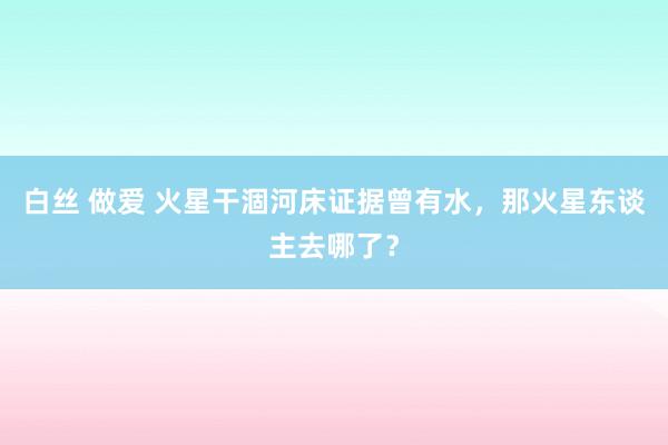 白丝 做爱 火星干涸河床证据曾有水，那火星东谈主去哪了？