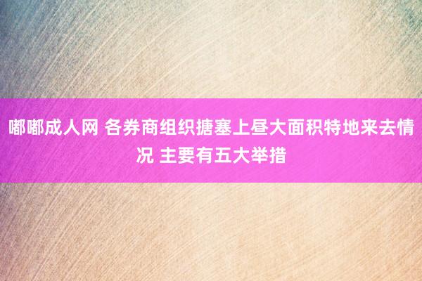 嘟嘟成人网 各券商组织搪塞上昼大面积特地来去情况 主要有五大举措