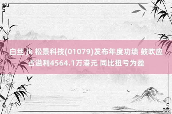 白丝 jk 松景科技(01079)发布年度功绩 鼓吹应占溢利4564.1万港元 同比扭亏为盈