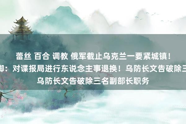 蕾丝 百合 调教 俄军截止乌克兰一要紧城镇！泽连斯基大手脚：对谍报局进行东说念主事退换！乌防长文告破除三名副部长职务