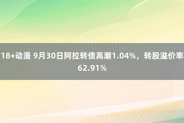 18+动漫 9月30日阿拉转债高潮1.04%，转股溢价率62.91%