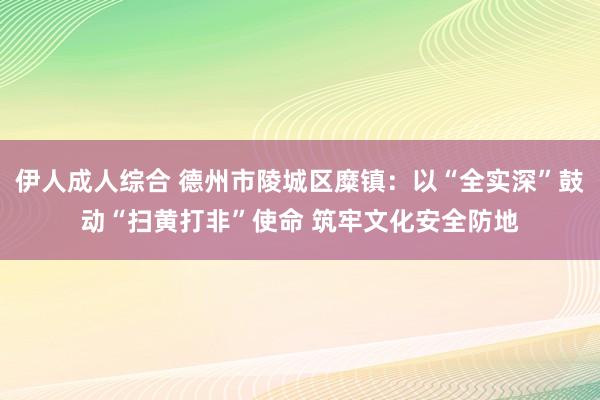 伊人成人综合 德州市陵城区糜镇：以“全实深”鼓动“扫黄打非”使命 筑牢文化安全防地