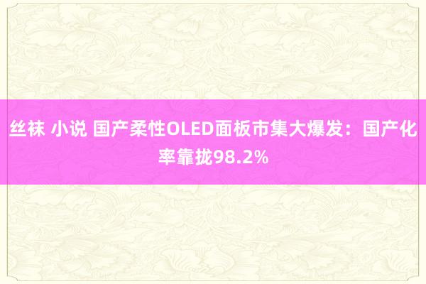 丝袜 小说 国产柔性OLED面板市集大爆发：国产化率靠拢98.2%