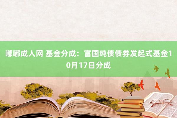 嘟嘟成人网 基金分成：富国纯债债券发起式基金10月17日分成