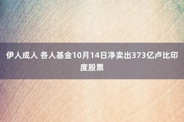 伊人成人 各人基金10月14日净卖出373亿卢比印度股票