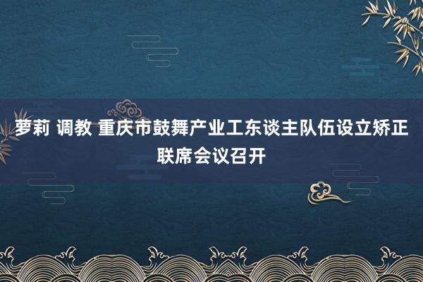 萝莉 调教 重庆市鼓舞产业工东谈主队伍设立矫正联席会议召开