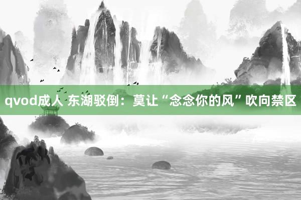 qvod成人 东湖驳倒：莫让“念念你的风”吹向禁区