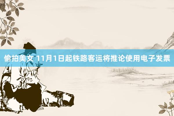 偷拍美女 11月1日起铁路客运将推论使用电子发票