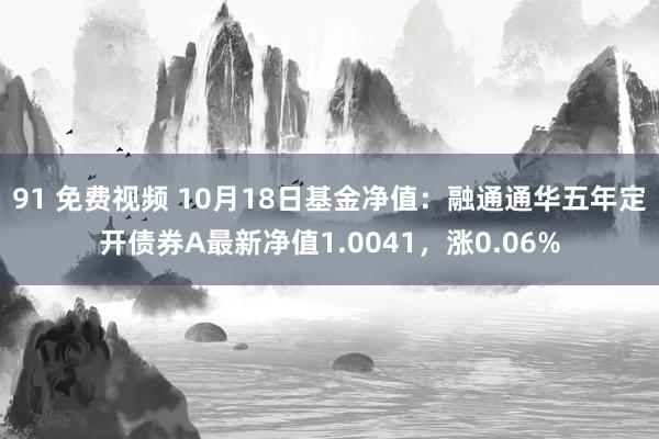 91 免费视频 10月18日基金净值：融通通华五年定开债券A最新净值1.0041，涨0.06%