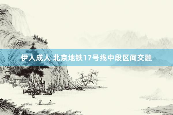 伊人成人 北京地铁17号线中段区间交融