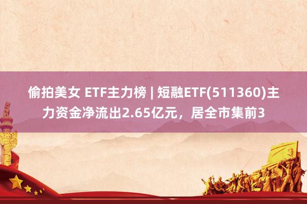 偷拍美女 ETF主力榜 | 短融ETF(511360)主力资金净流出2.65亿元，居全市集前3