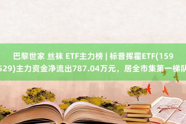 巴黎世家 丝袜 ETF主力榜 | 标普挥霍ETF(159529)主力资金净流出787.04万元，居全市集第一梯队