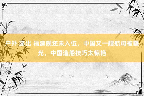 户外 露出 福建舰还未入伍，中国又一艘航母被曝光，中国造船技巧太惊艳